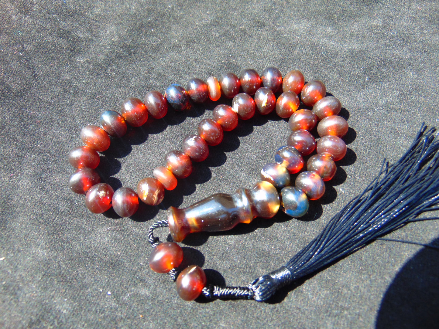 25gr Hand Tasbih 33+2 Beads 8 mm Indonesian Cherry Red Amber for Healing 26TBS49