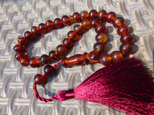 30 gr Hand Tasbih 36 Beads 10 mm Indonesian Red Amber for Healing TB10i10
