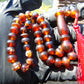 19 gr Hand Tasbih 33+2 Beads 8 mm Indonesian Bluish Red Amber for Healing 26TBS34