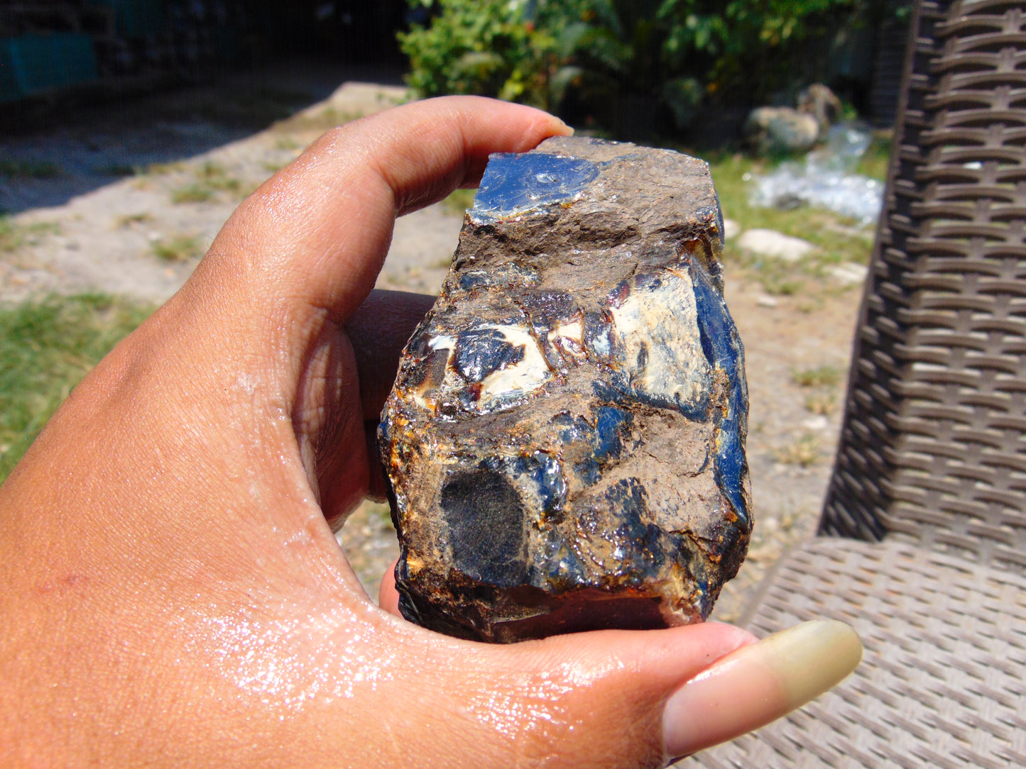 105 gram Rough Raw Indonesian Blue Amber for Healing RBAR17