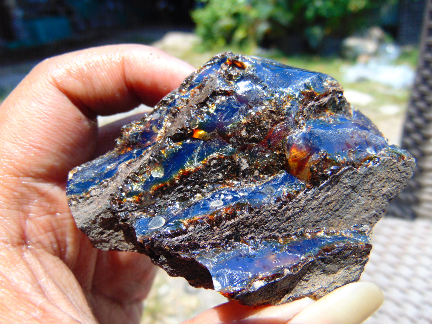 34 gram Rough Raw Indonesian Blue Amber for Healing RBAR31