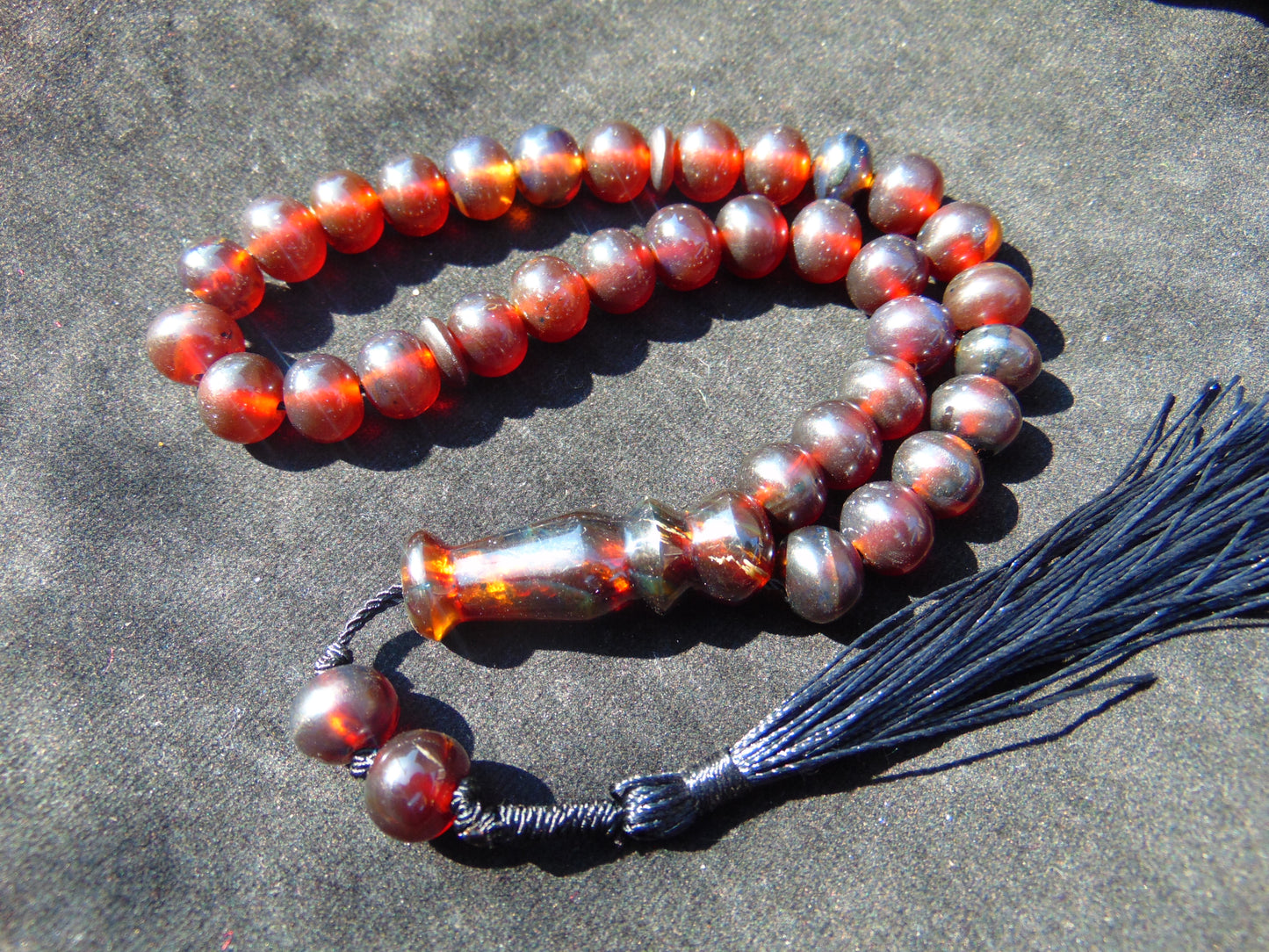 29gr Hand Tasbih 33+2 Beads 8 mm Indonesian Cherry Red Amber for Healing 26TBS46