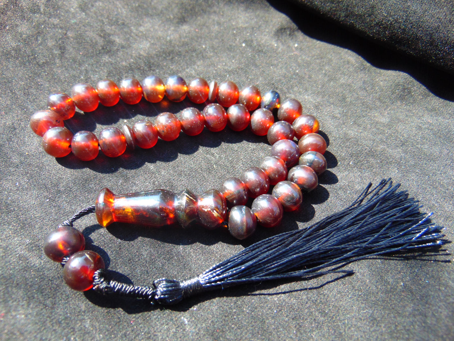 29gr Hand Tasbih 33+2 Beads 8 mm Indonesian Cherry Red Amber for Healing 26TBS46
