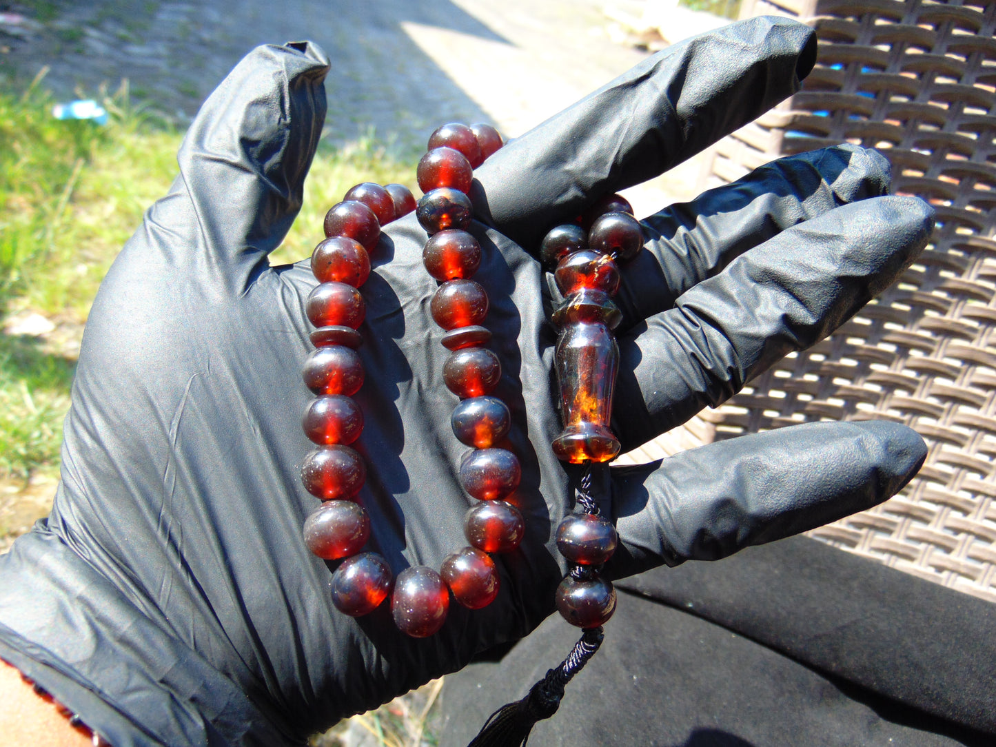 29gr Hand Tasbih 33+2 Beads 8 mm Indonesian Cherry Red Amber for Healing 26TBS46