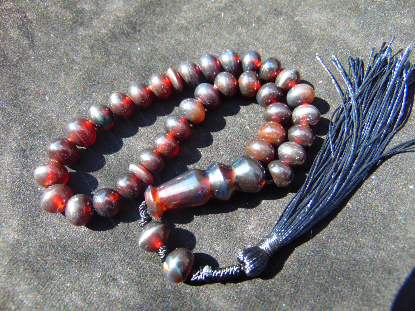 18 gr Hand Tasbih 33+2 Beads 8 mm Indonesian Cherry Red Amber for Healing 26TBS29