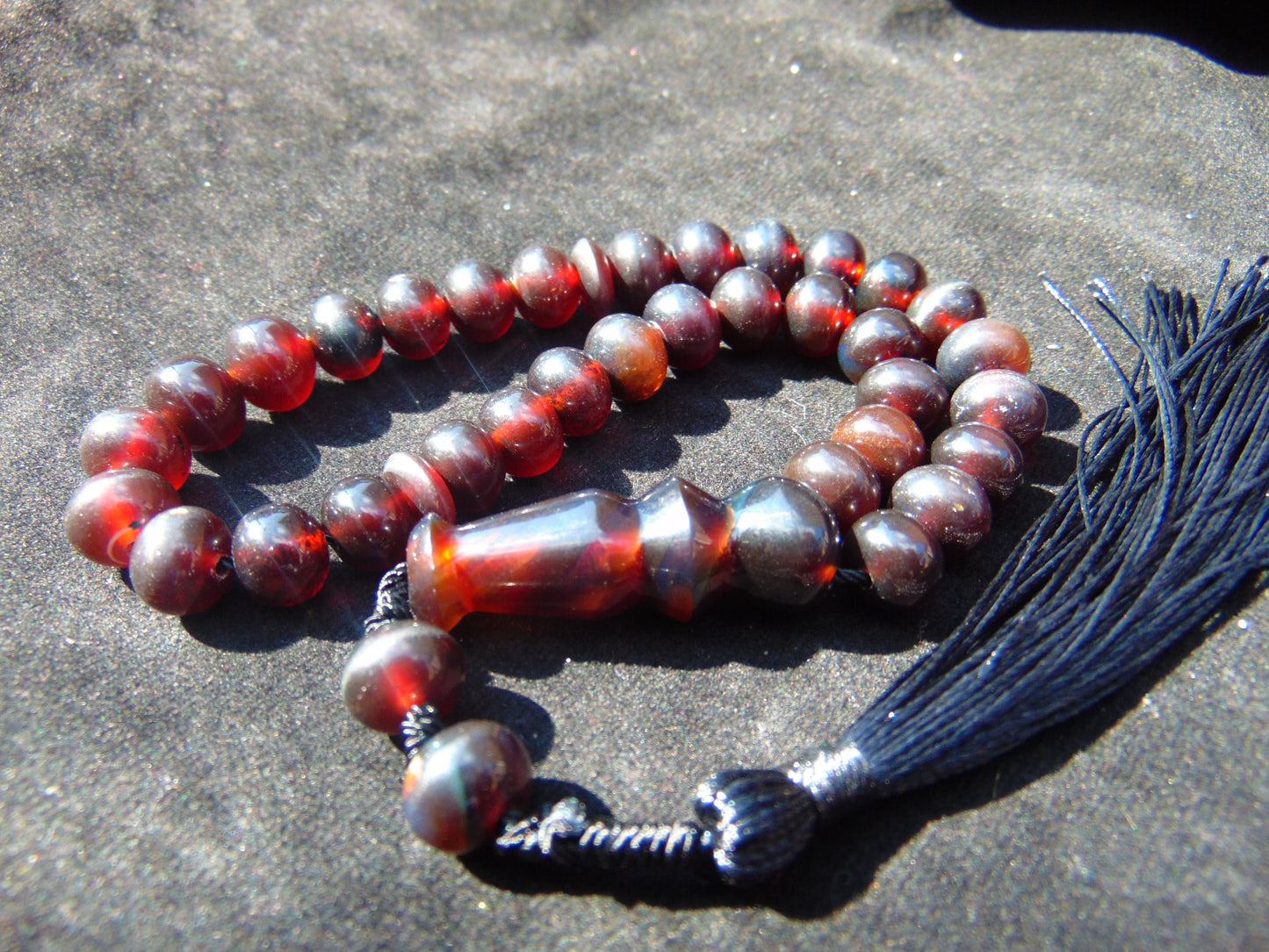 18 gr Hand Tasbih 33+2 Beads 8 mm Indonesian Cherry Red Amber for Healing 26TBS29
