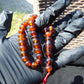 15 gr Hand Tasbih 33+2 Beads 8 mm Indonesian Bluish Red Amber for Healing 26TBS23