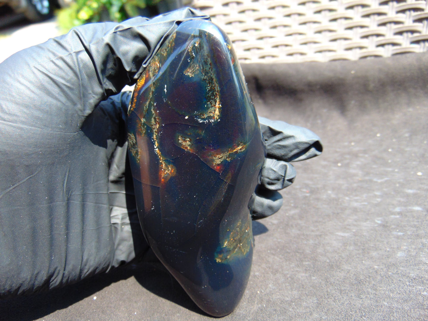 162 gr Blue Polished 131x55x46 mm Indonesia Blue Amber for Healing 25A172