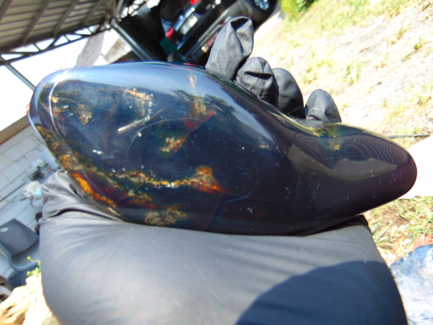 162 gr Blue Polished 131x55x46 mm Indonesia Blue Amber for Healing 25A172