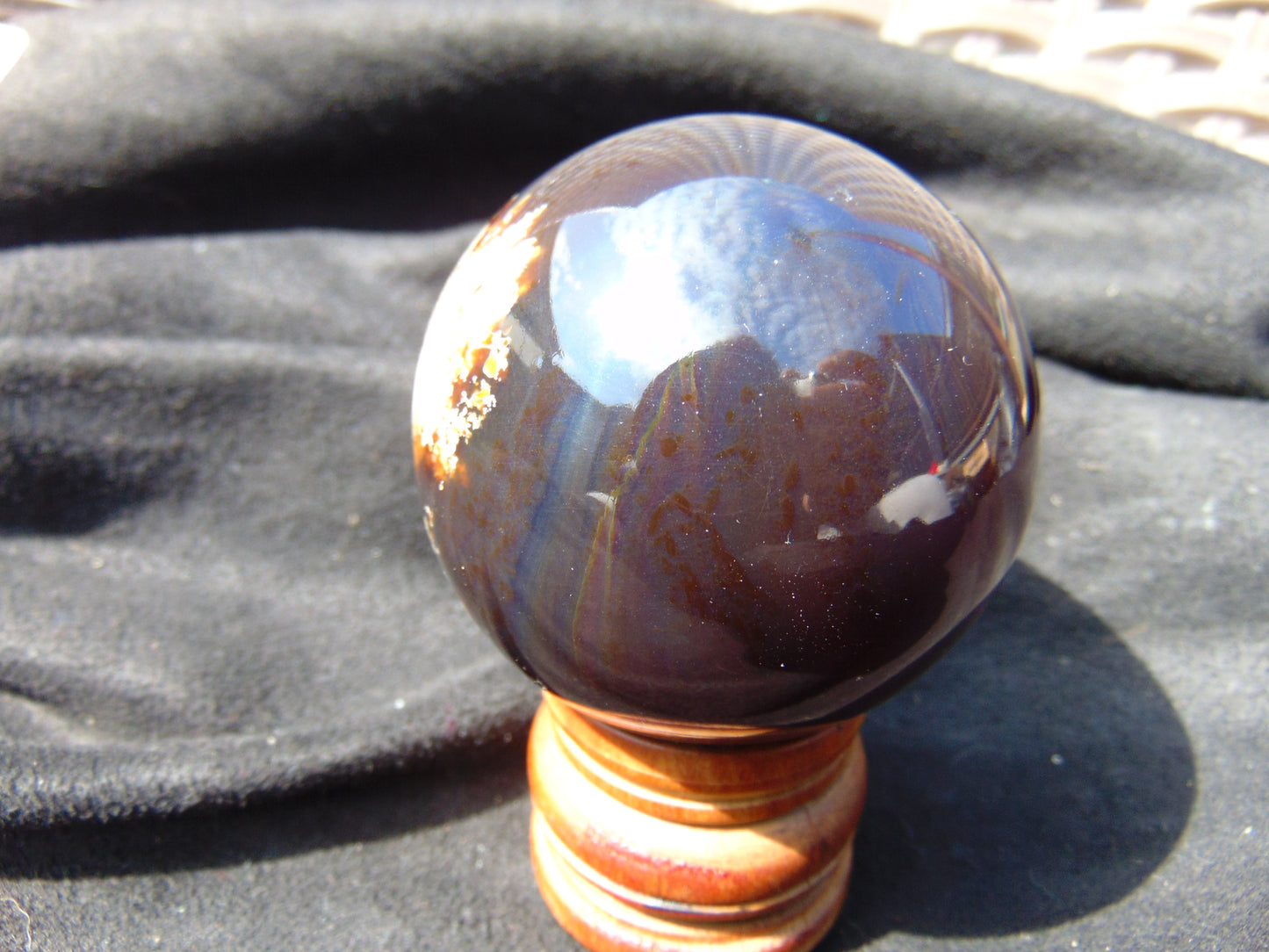 112 gr Shaped Ball Sphere Indonesian Blue Amber for Healing AJ1053