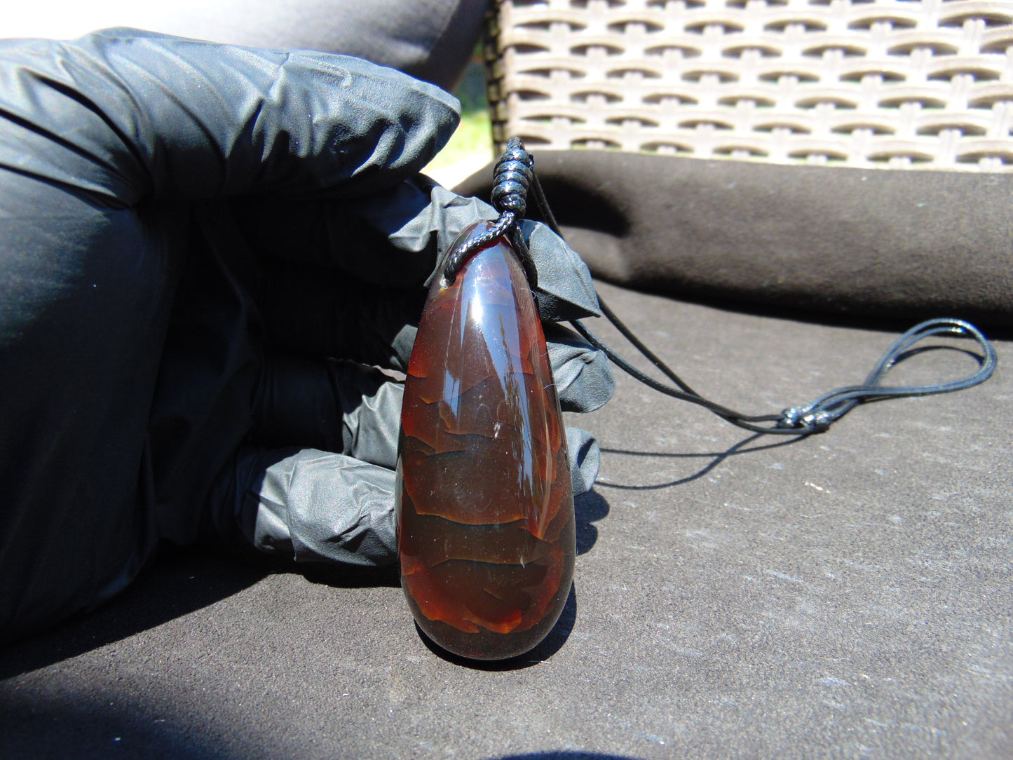 33.27 gr Teardrop Pendant Indonesian Amber for Healing 25N34