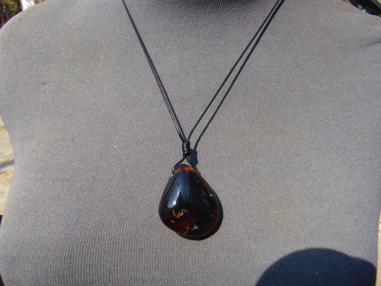 9 gr Pendant 36x28x20 mm Indonesian Blue Amber for Healing PBY293