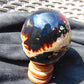 169 gr Shaped Egg 72x64 mm Indonesian Black Blue Amber for Healing AJ1068