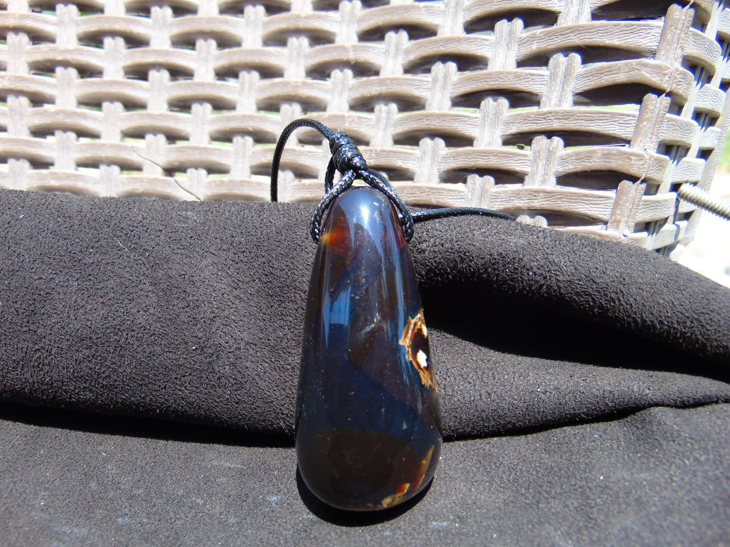 28 gr Teardrop Pendant Indonesian Blue Amber for Healing 25N85
