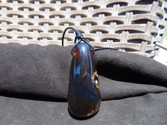 28 gr Teardrop Pendant Indonesian Blue Amber for Healing 25N85