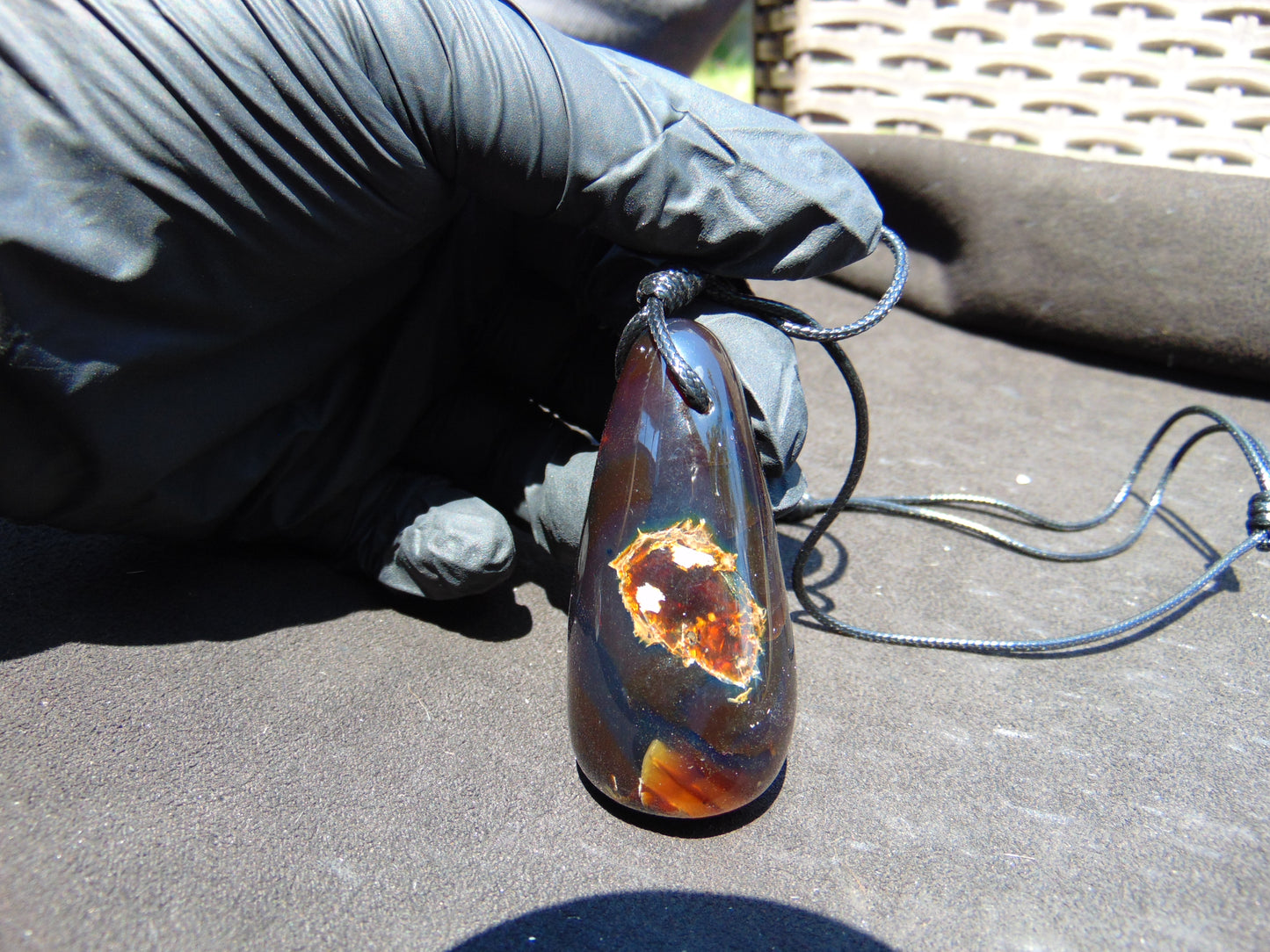 28 gr Teardrop Pendant Indonesian Blue Amber for Healing 25N85