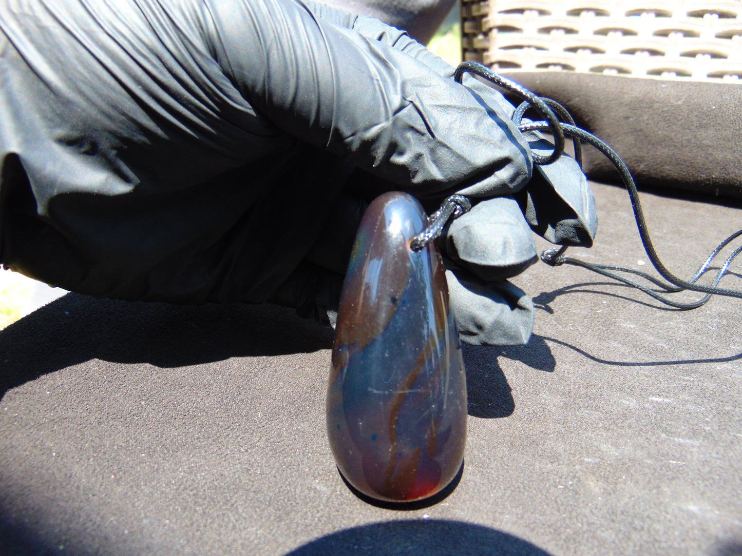 28 gr Teardrop Pendant Indonesian Blue Amber for Healing 25N85