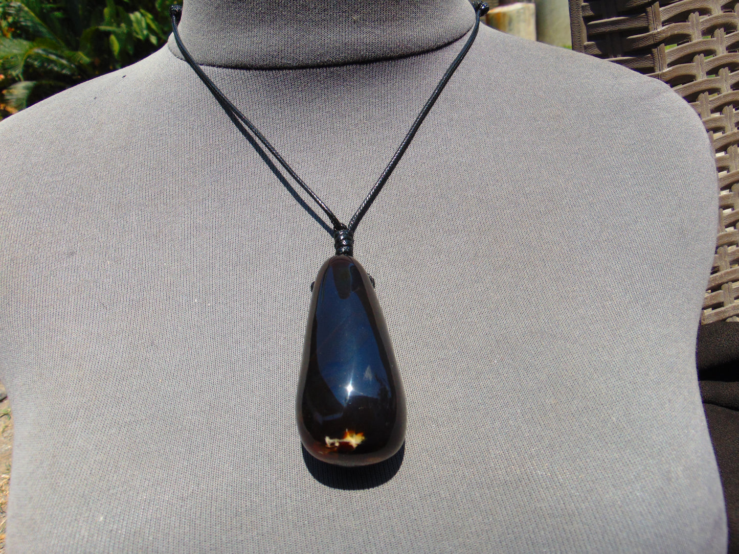 28 gr Teardrop Pendant Indonesian Blue Amber for Healing 25N85