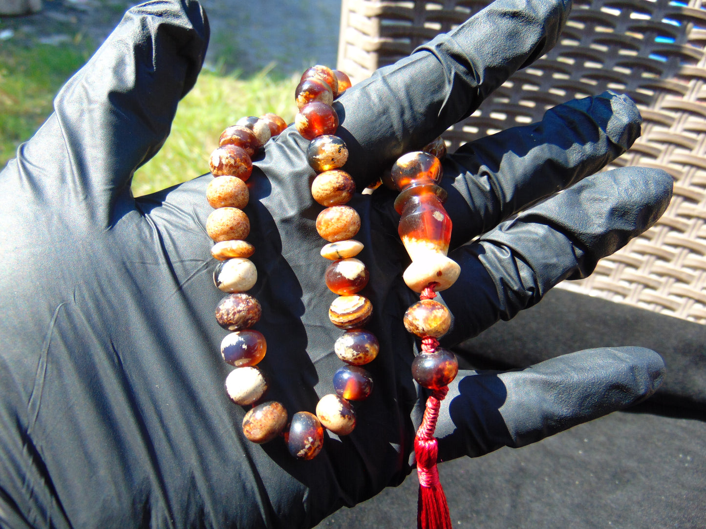 18gr Hand Tasbih 33+2 Beads 8 mm Indonesian Cherry Red Amber for Healing 26TBS31