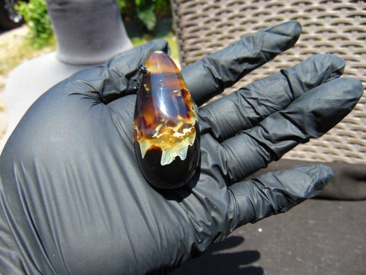 27 gr Teardrop Pendant Indonesian Amber for Healing 25N83