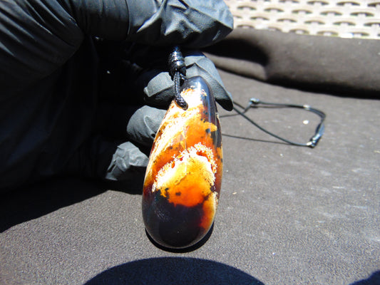 27 gr Teardrop Pendant Indonesian Amber for Healing 25Y14