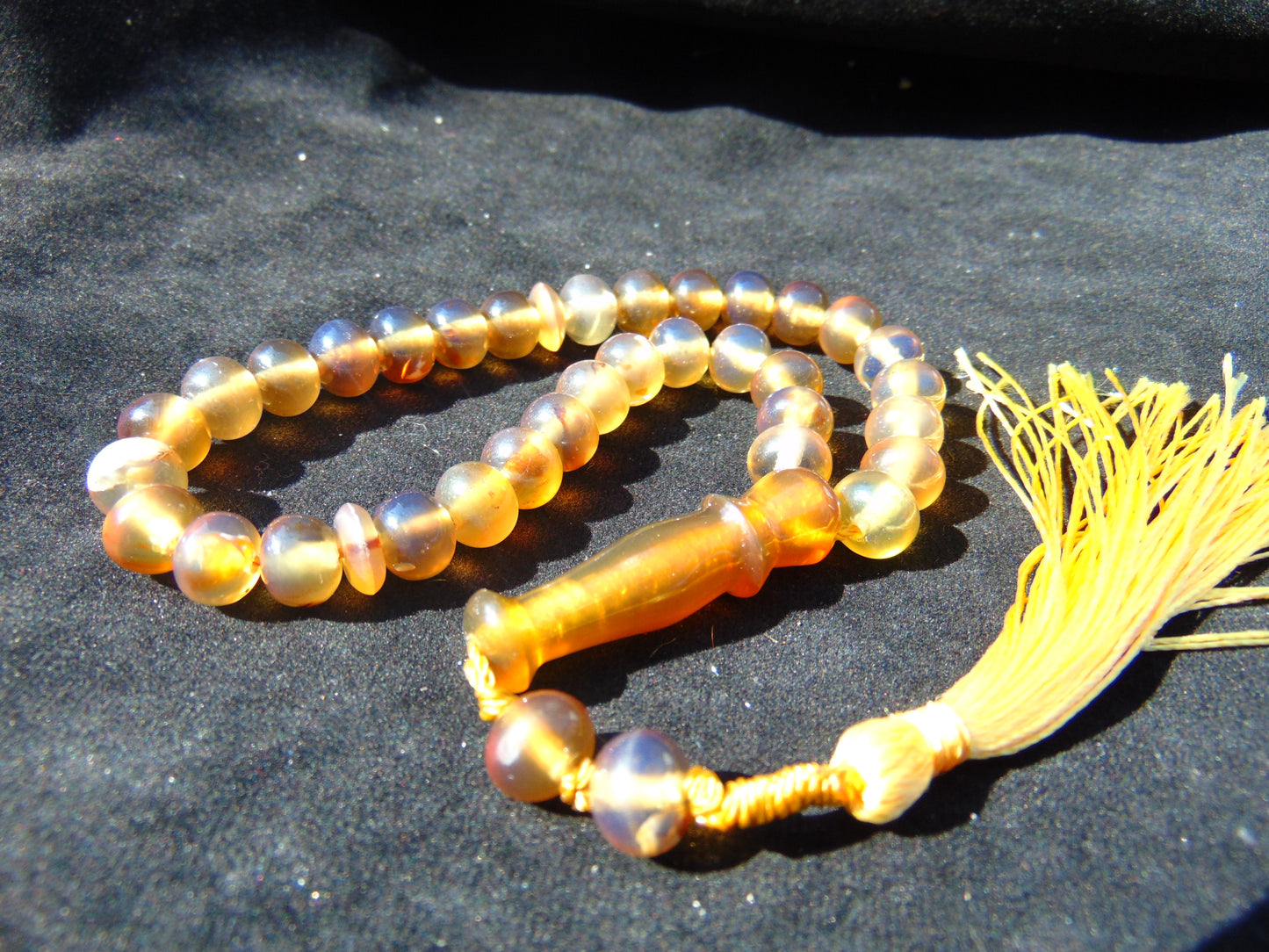 26 gr Hand Tasbih 33+2 Beads 8 mm Indonesian Blue Amber for Healing 26TBS48