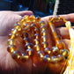 18 gr Hand Tasbih 33+2 Beads 8 mm Indonesian Yellow Blue Amber for Healing 26TBS28