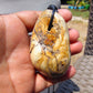 42 gr Genuine Natural Indonesian Yellow white Cream Amber Big Pendant 26CPX66
