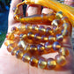 18 gr Hand Tasbih 33+2 Beads 8 mm Indonesian Yellow Blue Amber for Healing 26TBS28