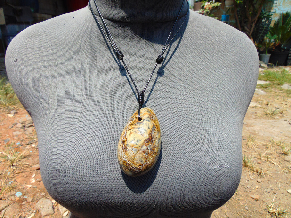 42 gr Genuine Natural Indonesian Yellow white Cream Amber Big Pendant 26CPX66