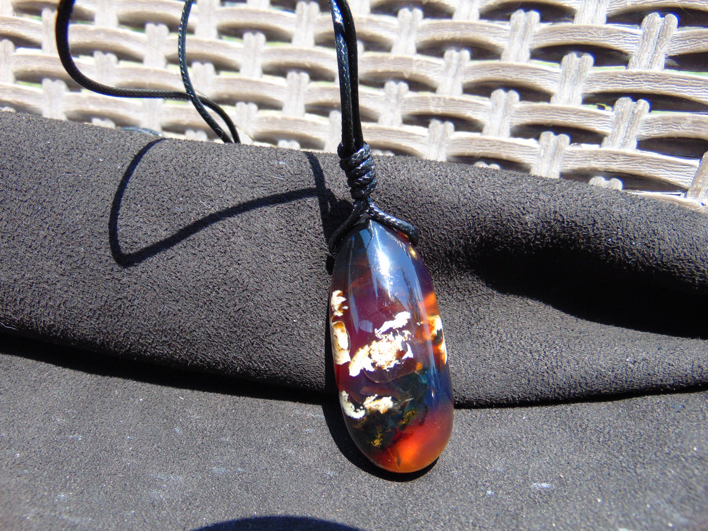 17 gr Teardrop Pendant Indonesian Blue Amber for Healing 25Y6