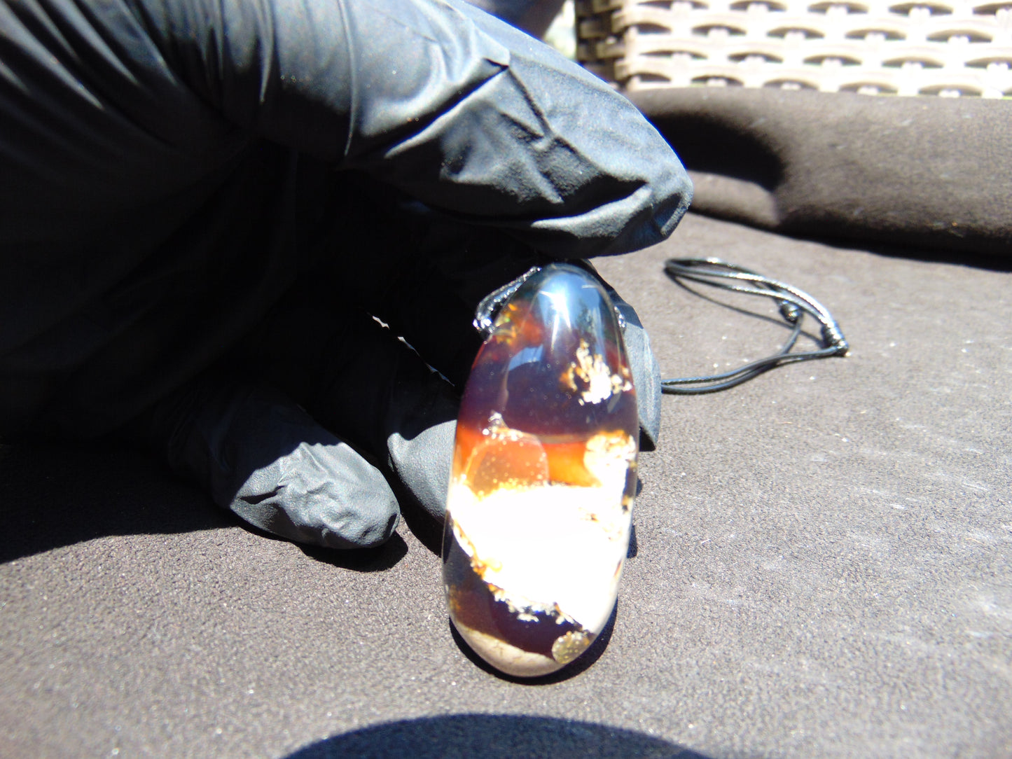 17 gr Teardrop Pendant Indonesian Blue Amber for Healing 25Y6