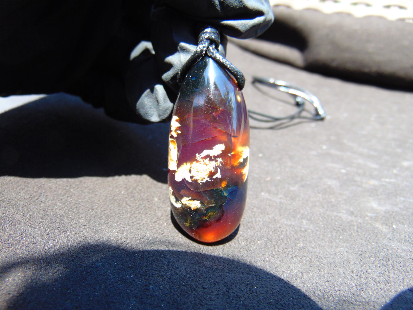 17 gr Teardrop Pendant Indonesian Blue Amber for Healing 25Y6