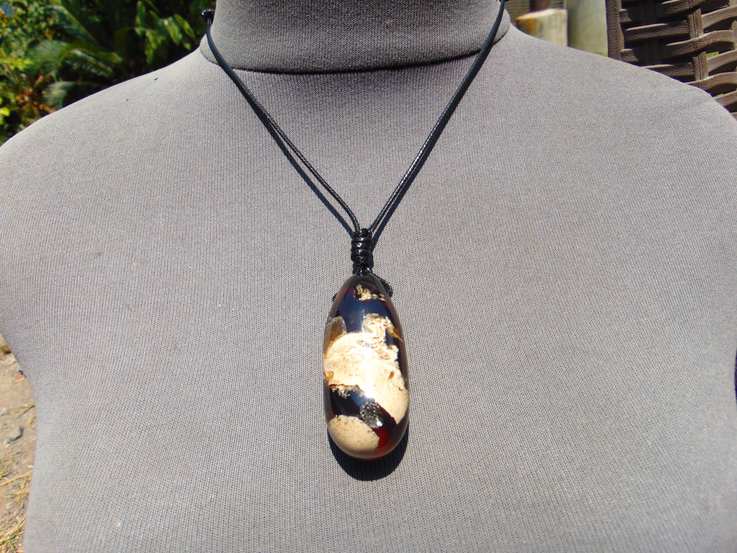 17 gr Teardrop Pendant Indonesian Blue Amber for Healing 25Y6