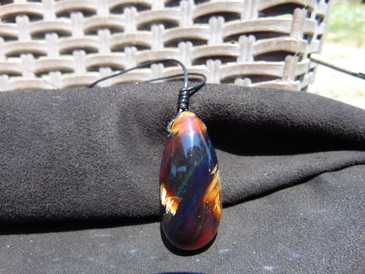 12 gr Teardrop Pendant Indonesian Blue Amber for Healing 25A47