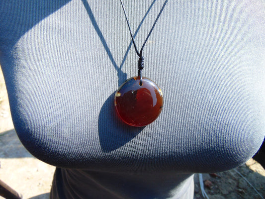 9 gram Pendant Indonesian Red Amber for Healing PBN234