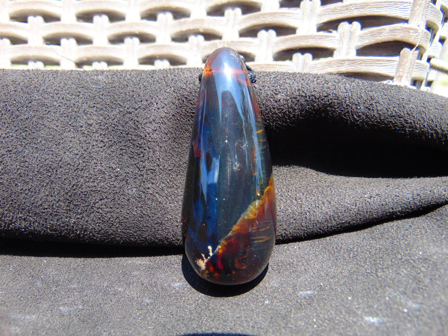 20 gr Teardrop Pendant Indonesian Blue Amber for Healing 25Y9