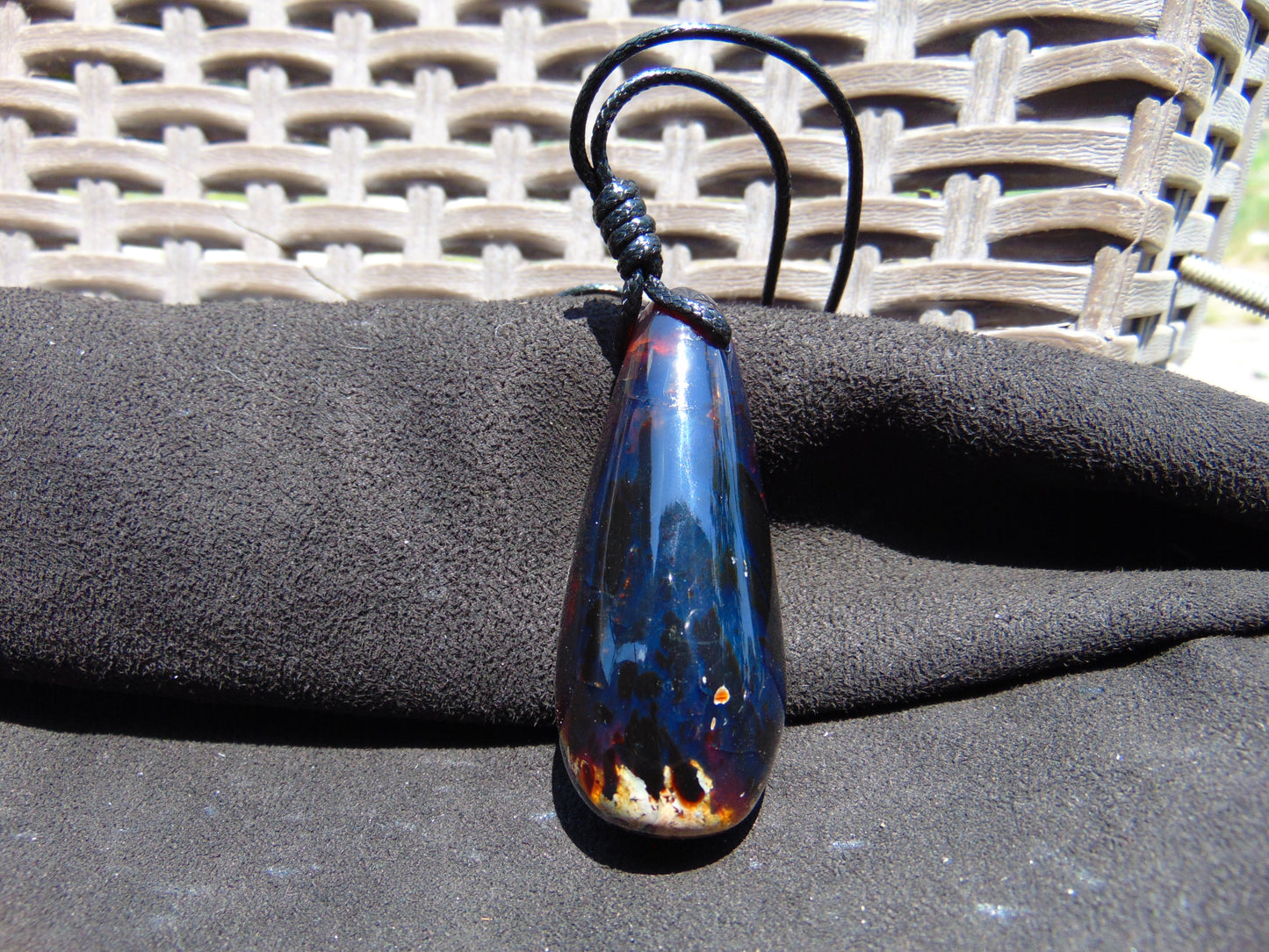 20 gr Teardrop Pendant Indonesian Blue Amber for Healing 25Y9