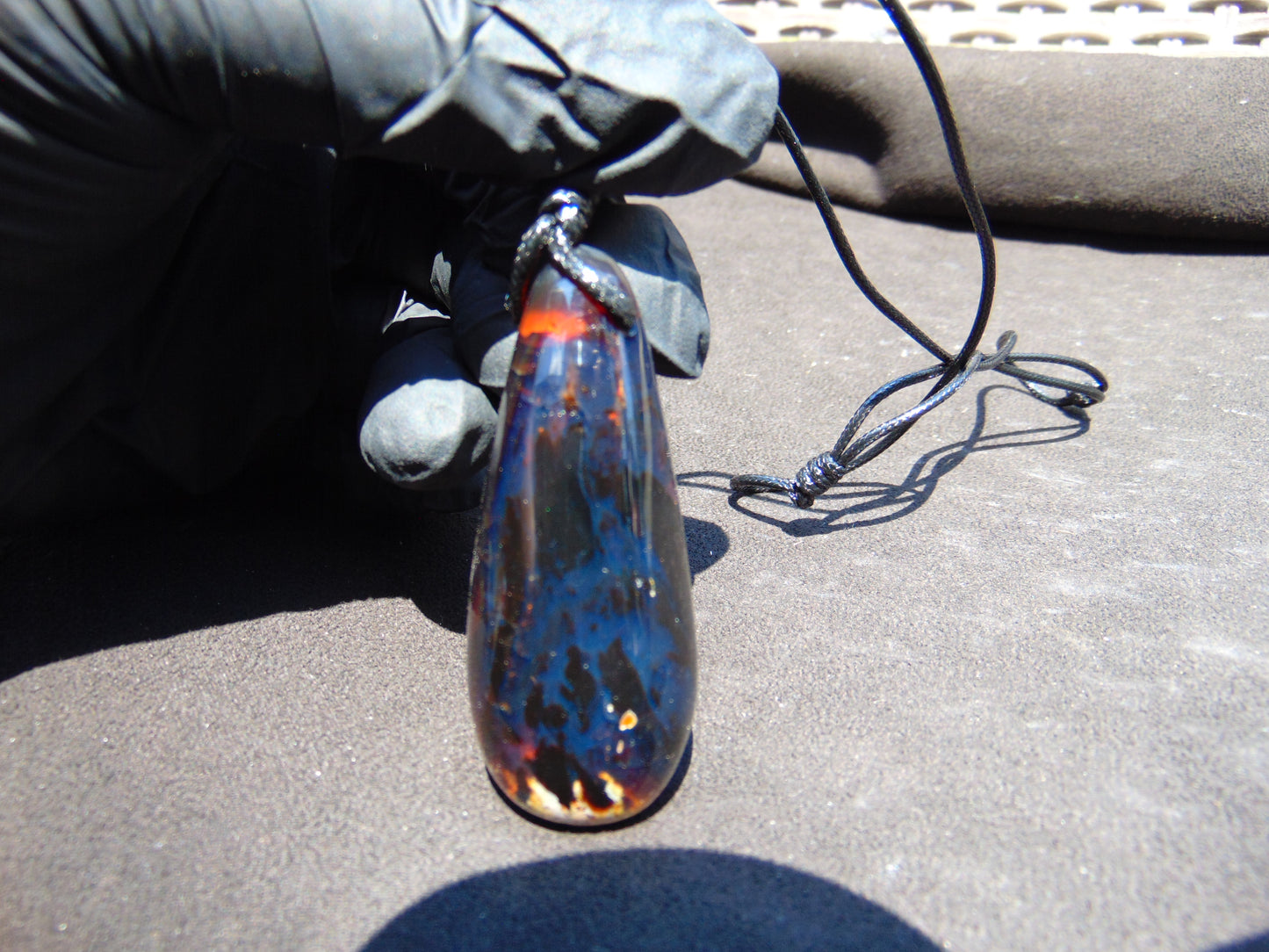 20 gr Teardrop Pendant Indonesian Blue Amber for Healing 25Y9