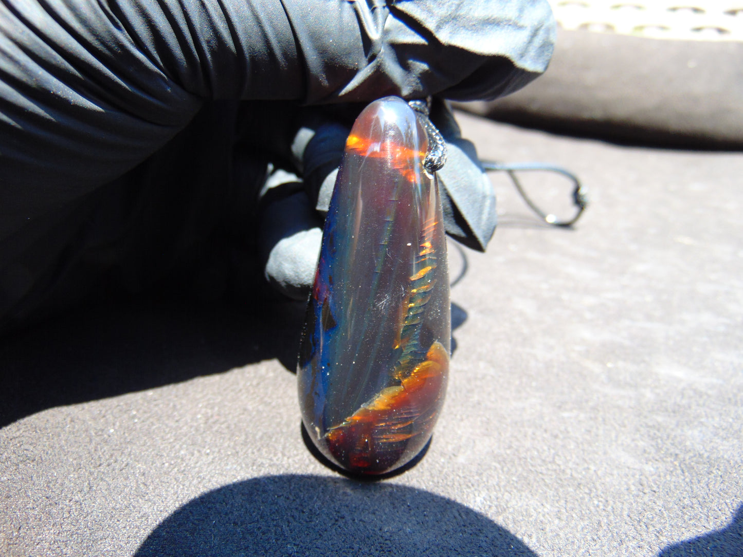 20 gr Teardrop Pendant Indonesian Blue Amber for Healing 25Y9