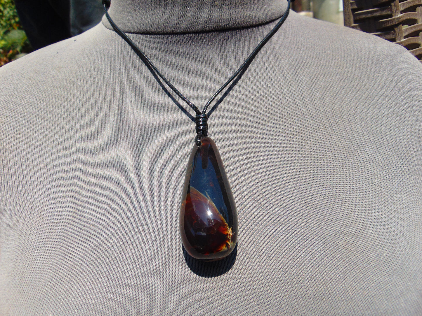 20 gr Teardrop Pendant Indonesian Blue Amber for Healing 25Y9