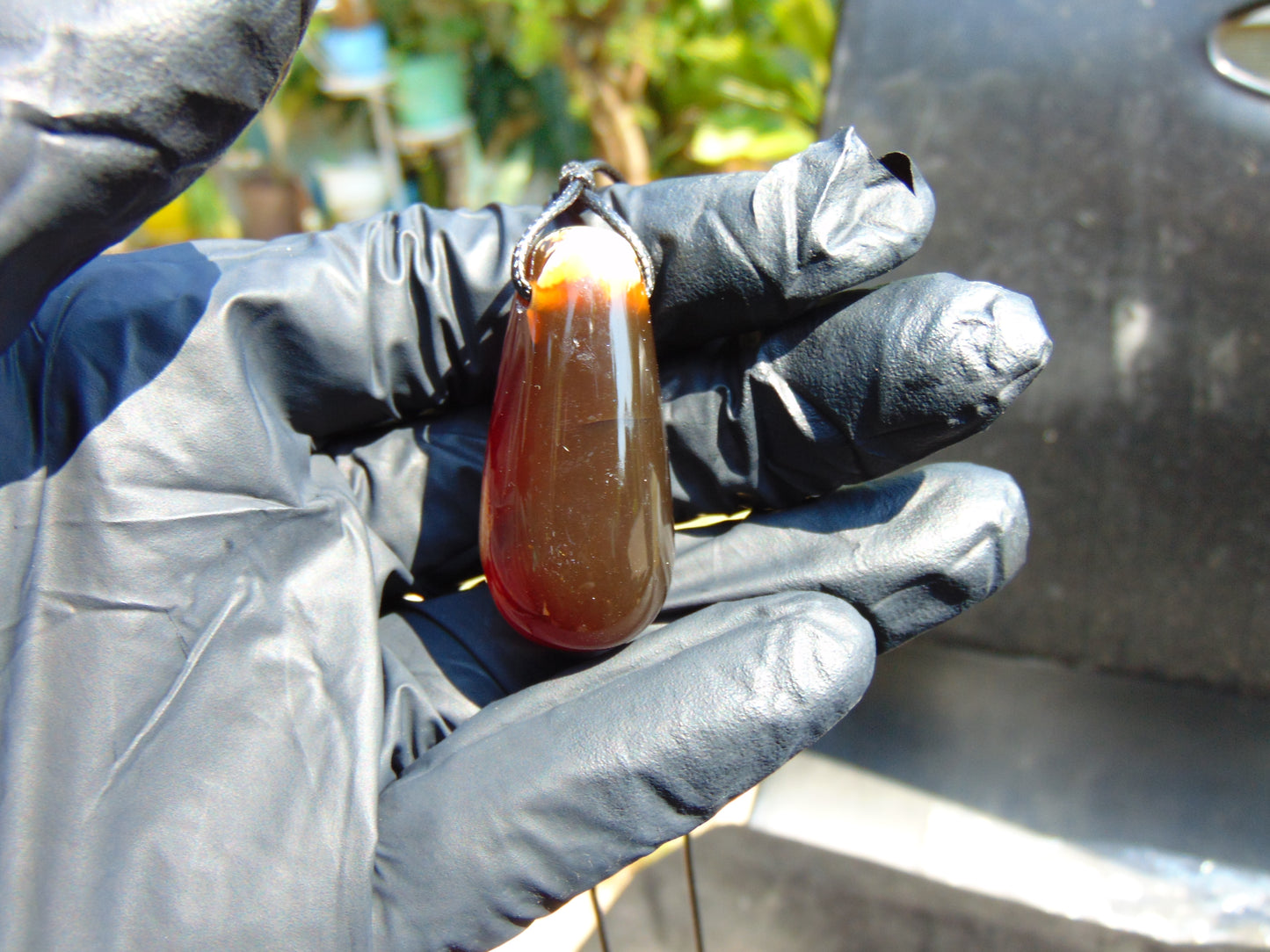 8 gram Teardrop Pendant Indonesian Red Amber for Healing Y18