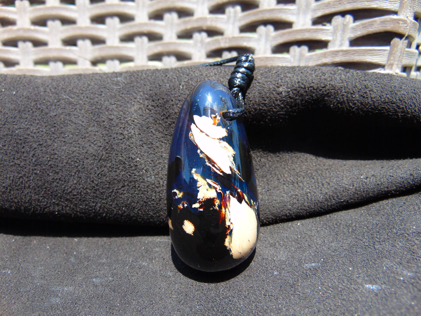 22 gr Teardrop Pendant Indonesian Blue Amber for Healing 25Y20