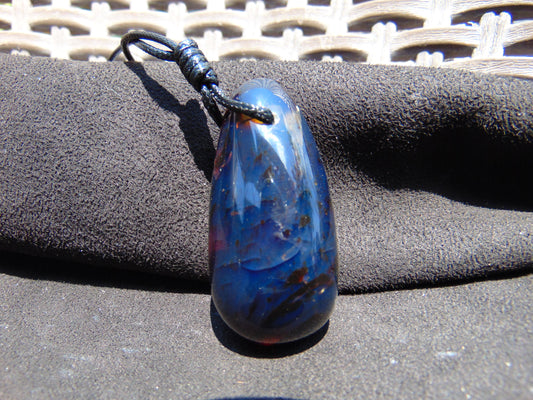 22 gr Teardrop Pendant Indonesian Blue Amber for Healing 25Y20