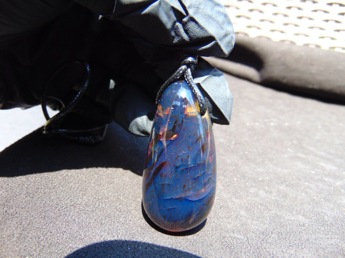 22 gr Teardrop Pendant Indonesian Blue Amber for Healing 25Y20