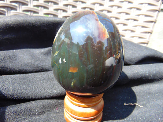 155 gr Shaped Egg 71x61 mm Indonesian Green Amber for Healing AJ1071