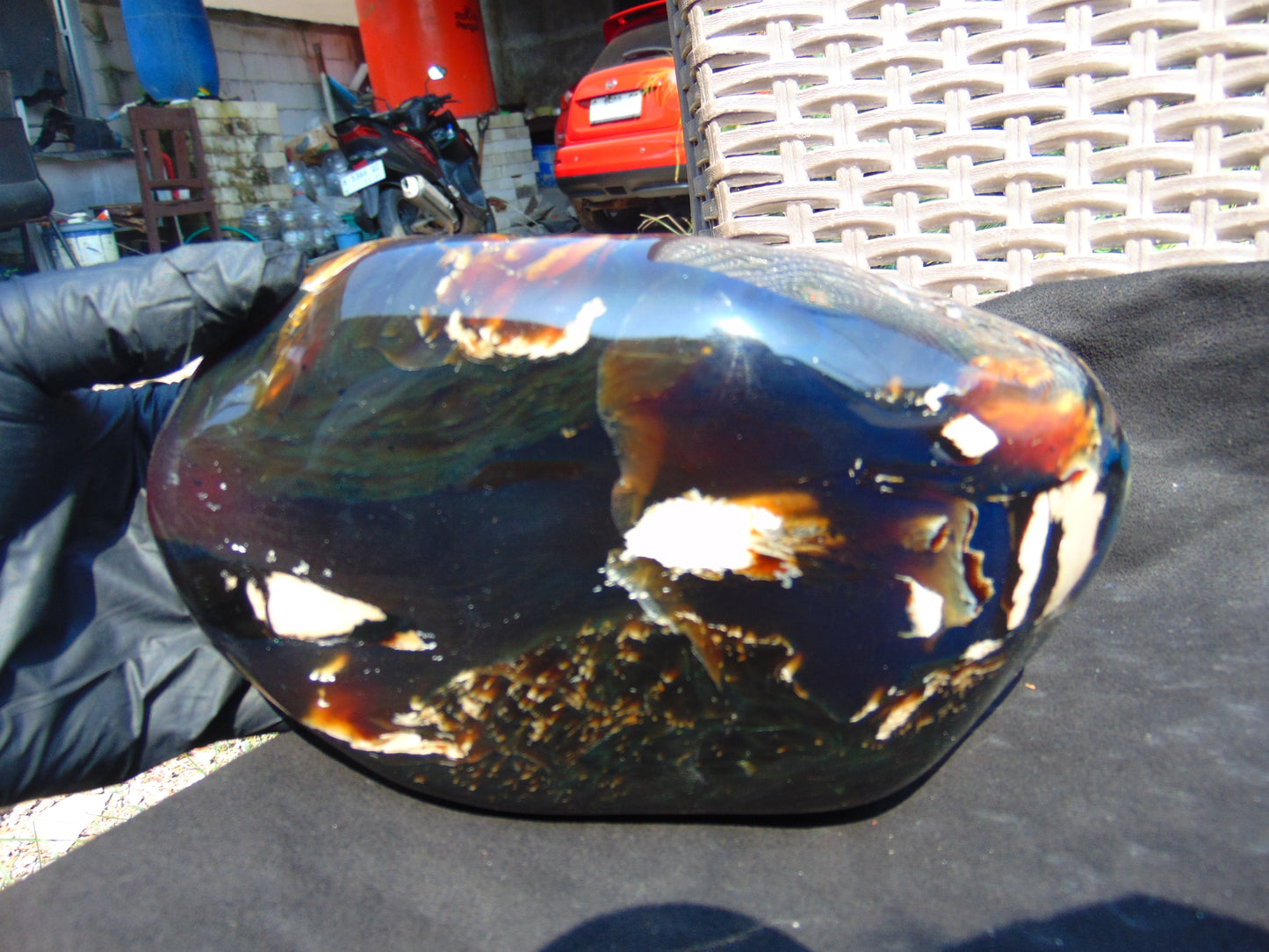 947 gr Full Polished Indonesian Blue Amber for Healing 26AR250