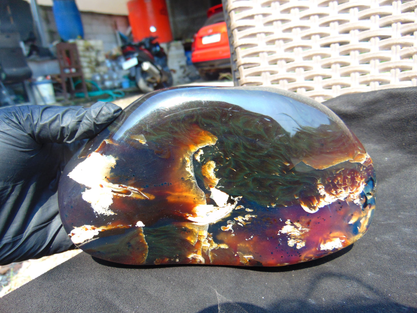 947 gr Full Polished Indonesian Blue Amber for Healing 26AR250