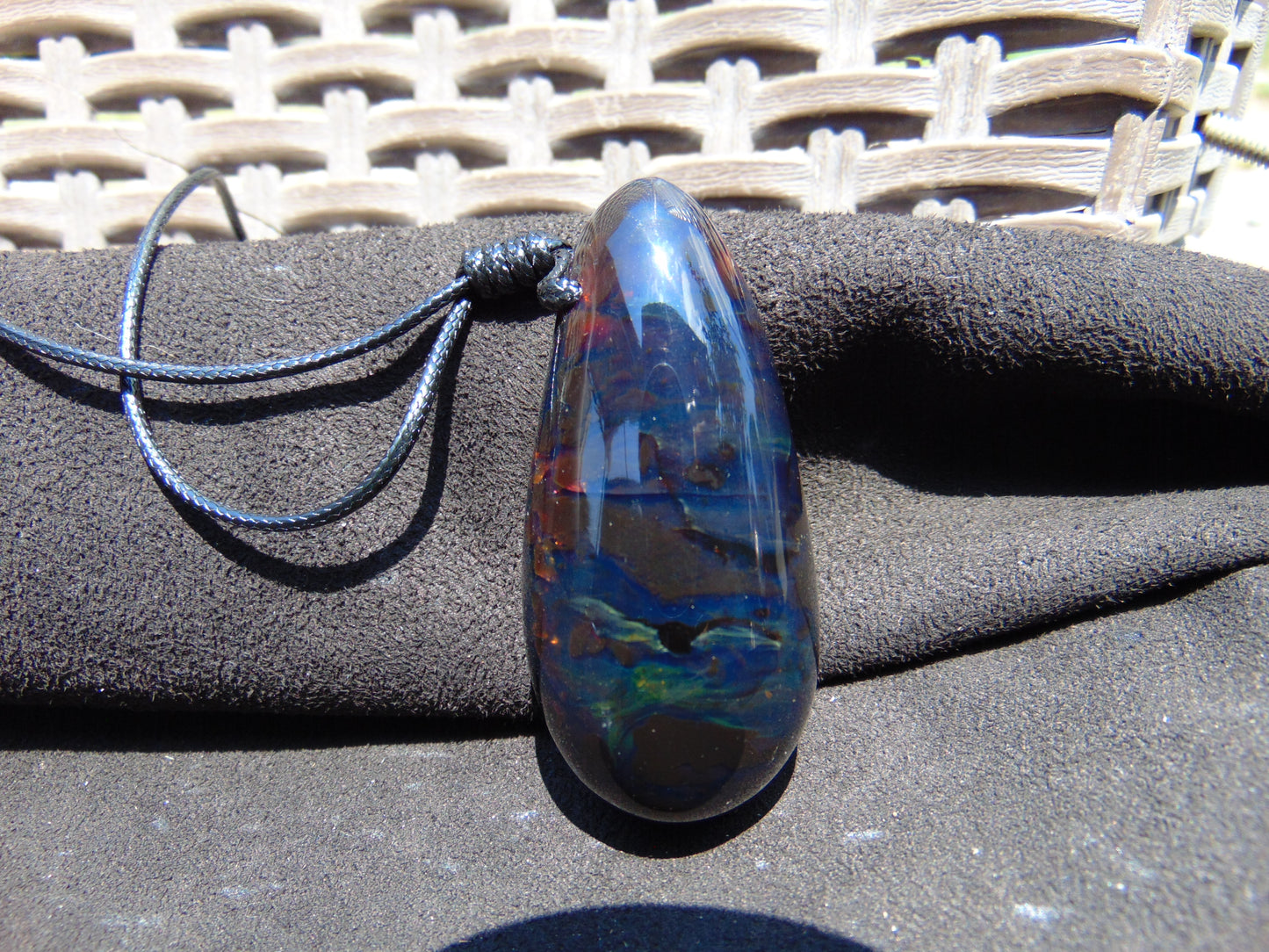 28 gr Teardrop Pendant Indonesian Blue Amber for Healing 25Y12