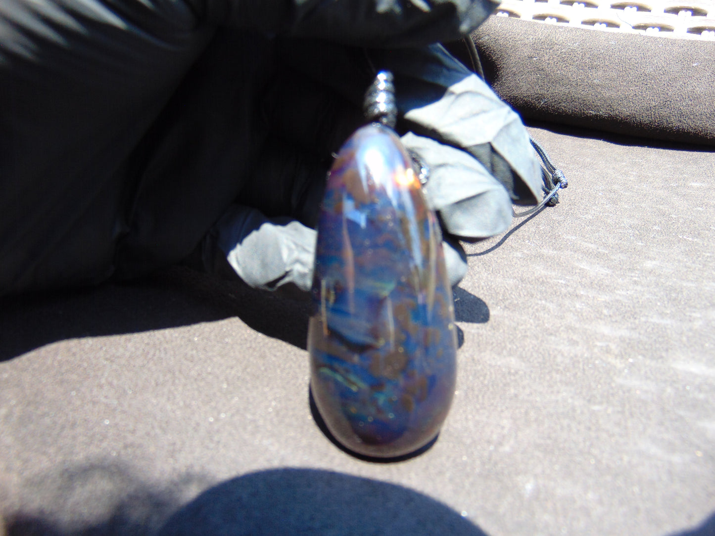 28 gr Teardrop Pendant Indonesian Blue Amber for Healing 25Y12